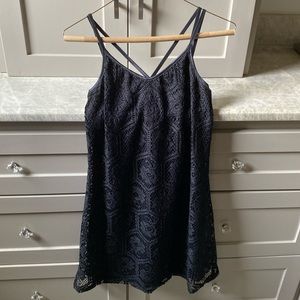 Women’s Black crotchet LBD in size medium.